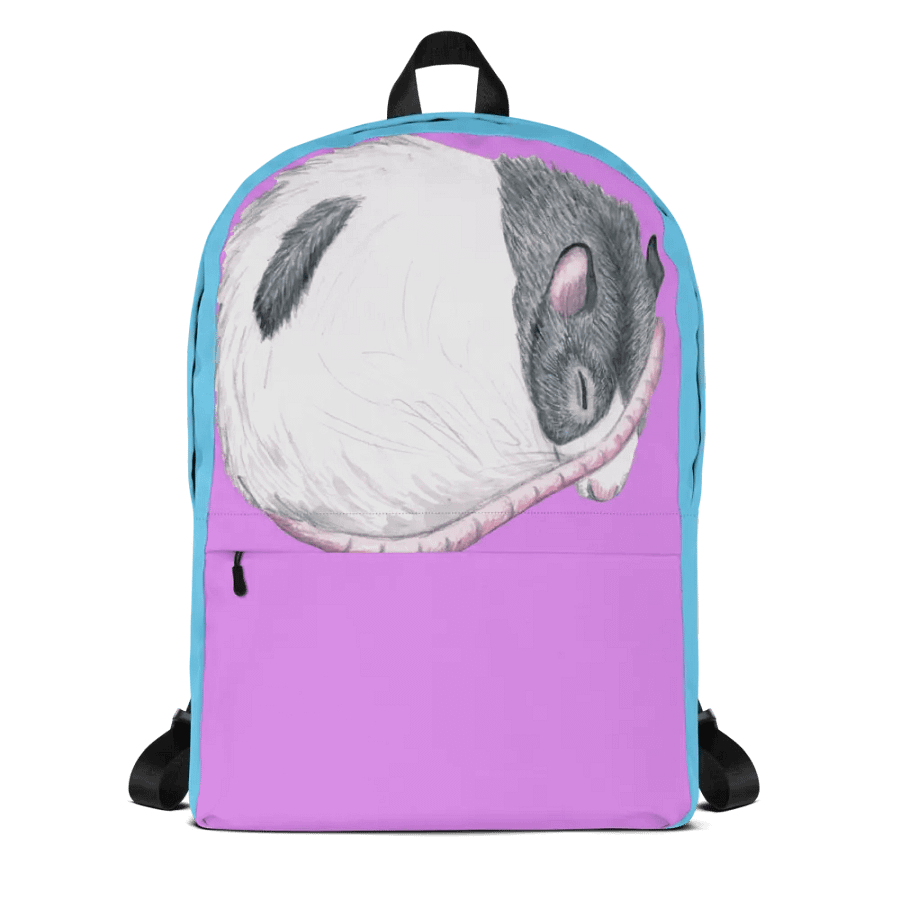 black hooded rat sleeping backpack product image (4)