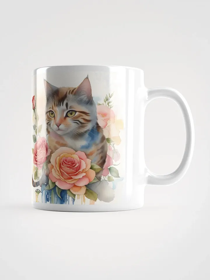 Symmetrical Kitten and Roses Mug product image (2)
