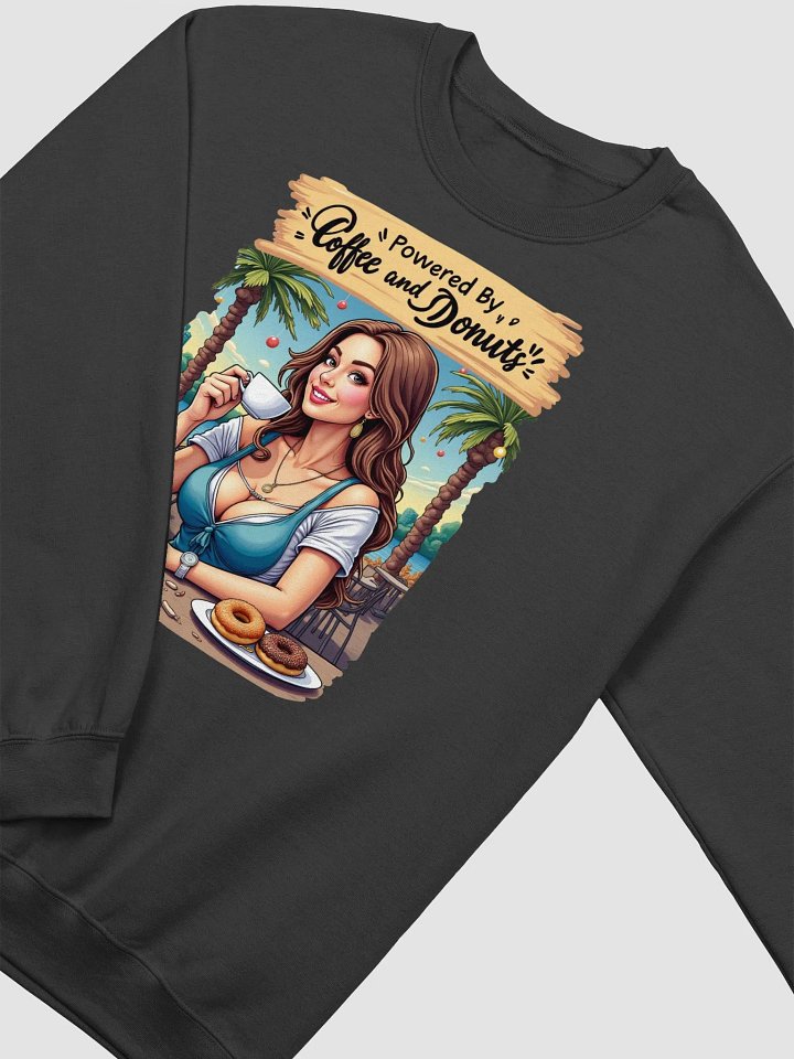 Powered By Coffee and Donuts Crewneck Sweatshirt product image (17)
