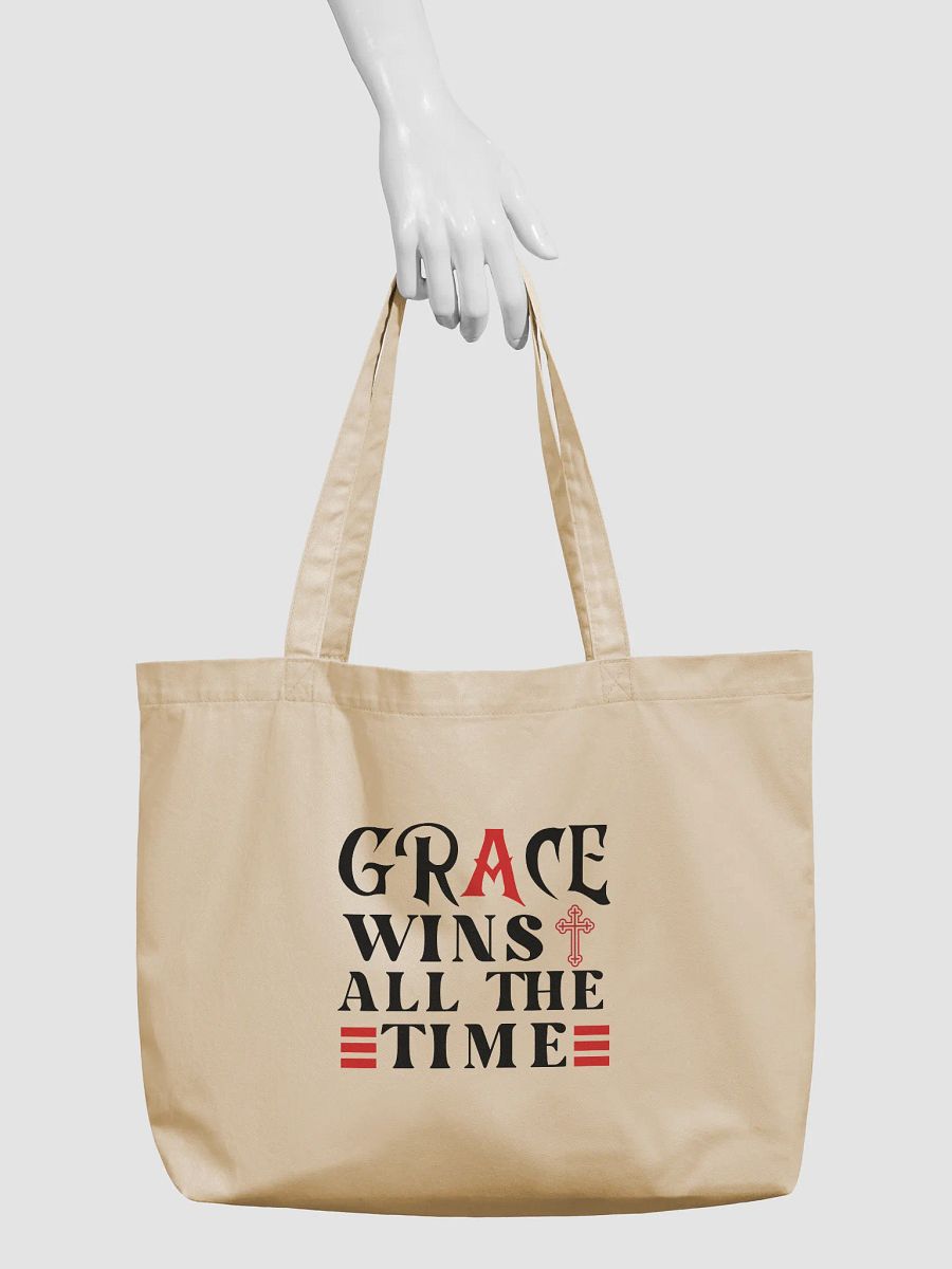 Grace Wins All The Time, Christian Faith Organic Tote bag product image (4)