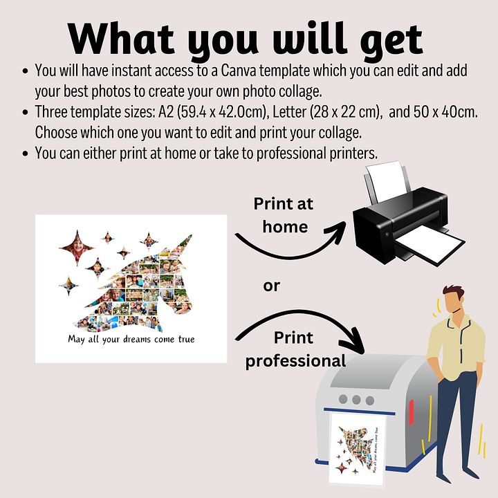 Unicorn Photo Collage Frames Canva Template product image (2)