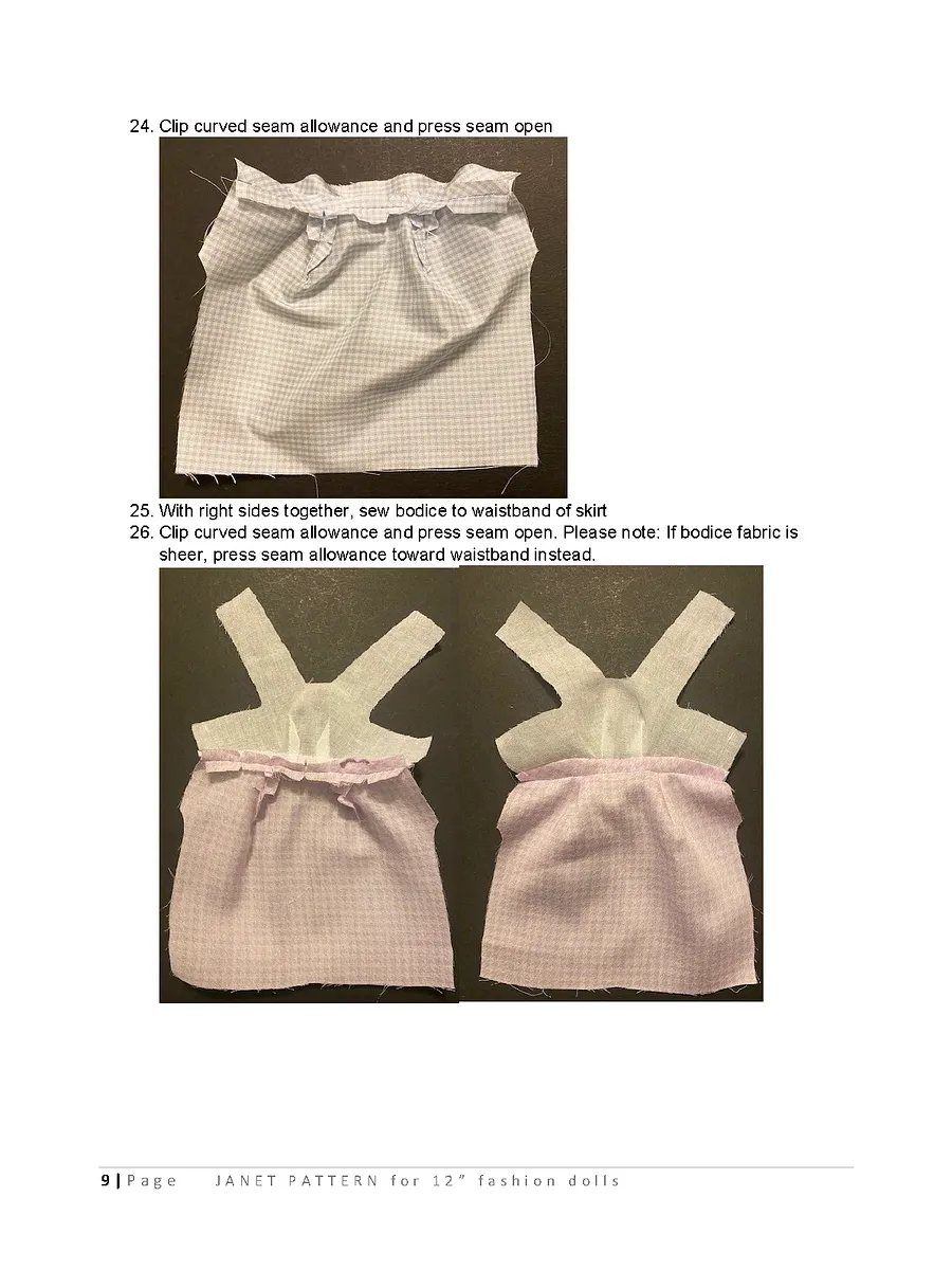 Janet sewing pattern for 12" fashion dolls product image (3)