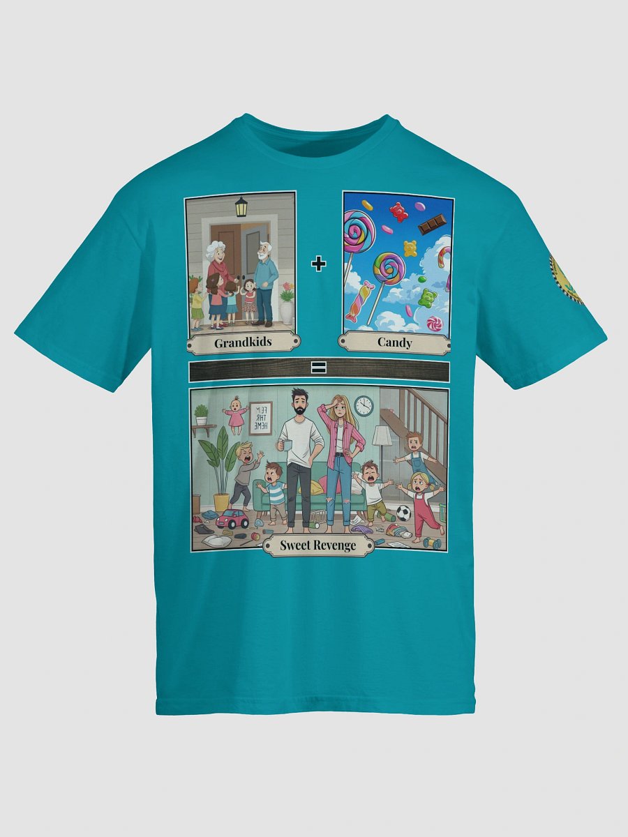 Grandkids + Candy = Sweet Revenge (Both) Gildan Unisex Softstyle T-Shirt Light Colors product image (5)