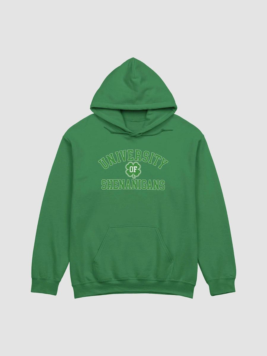 University of Shenanigans ☘️ Gildan Classic Hoodie with Vintage-Feel Print product image (2)