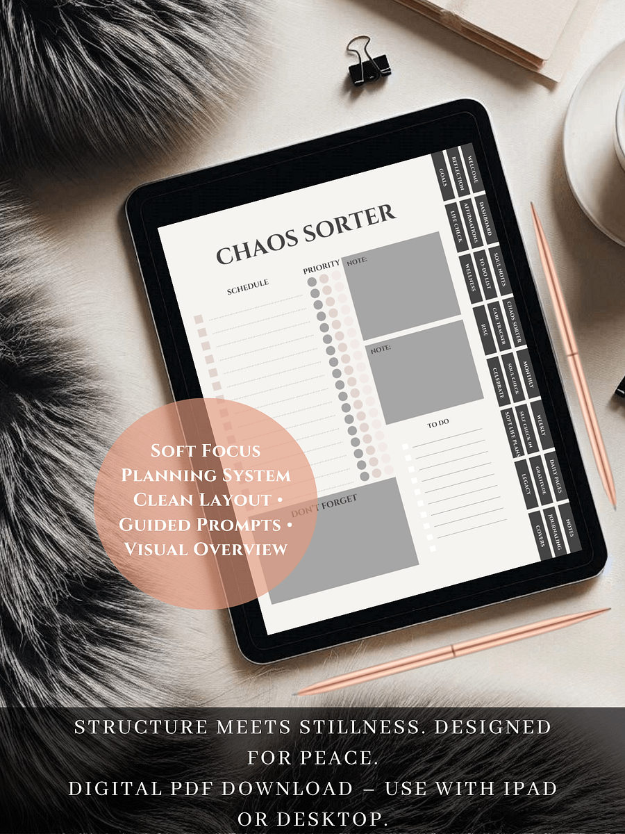 Soft Focus™ Digital Planner + Soul Notes System (24 Tabs + Bonus Covers) product image (4)