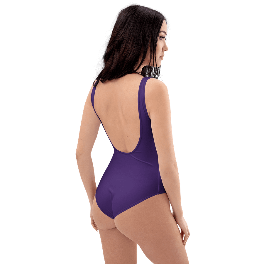 Dark Purple Solid Color Retro Inspired Women's One Piece Swimsuit product image (8)