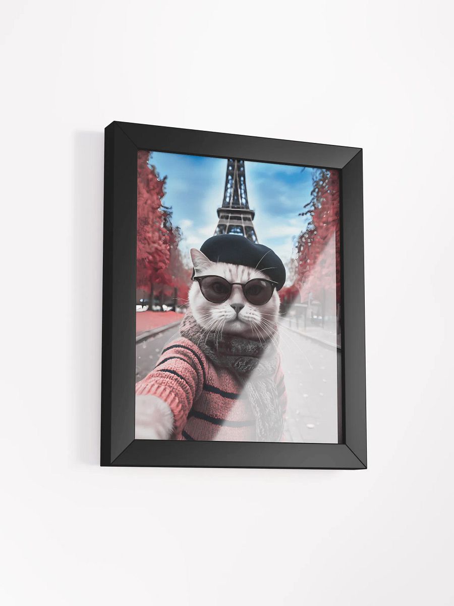 Purrrfect Parisian Selfie - Framed Cat Poster product image (3)