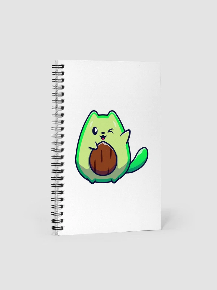 Winking Kawaii Avocado Cat Notebook product image (1)