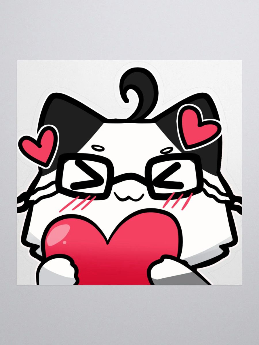 JPAG_Grey cat Heart emote sticker product image (1)