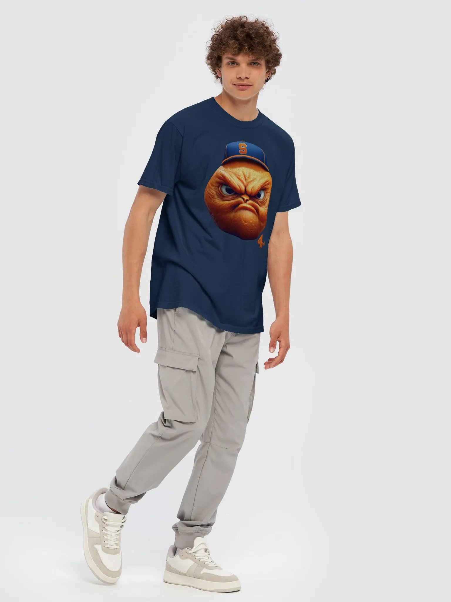 The Syracuse 44 orange on a Vintage Comfort: Retro 100% Cotton T-Shirt product image (7)