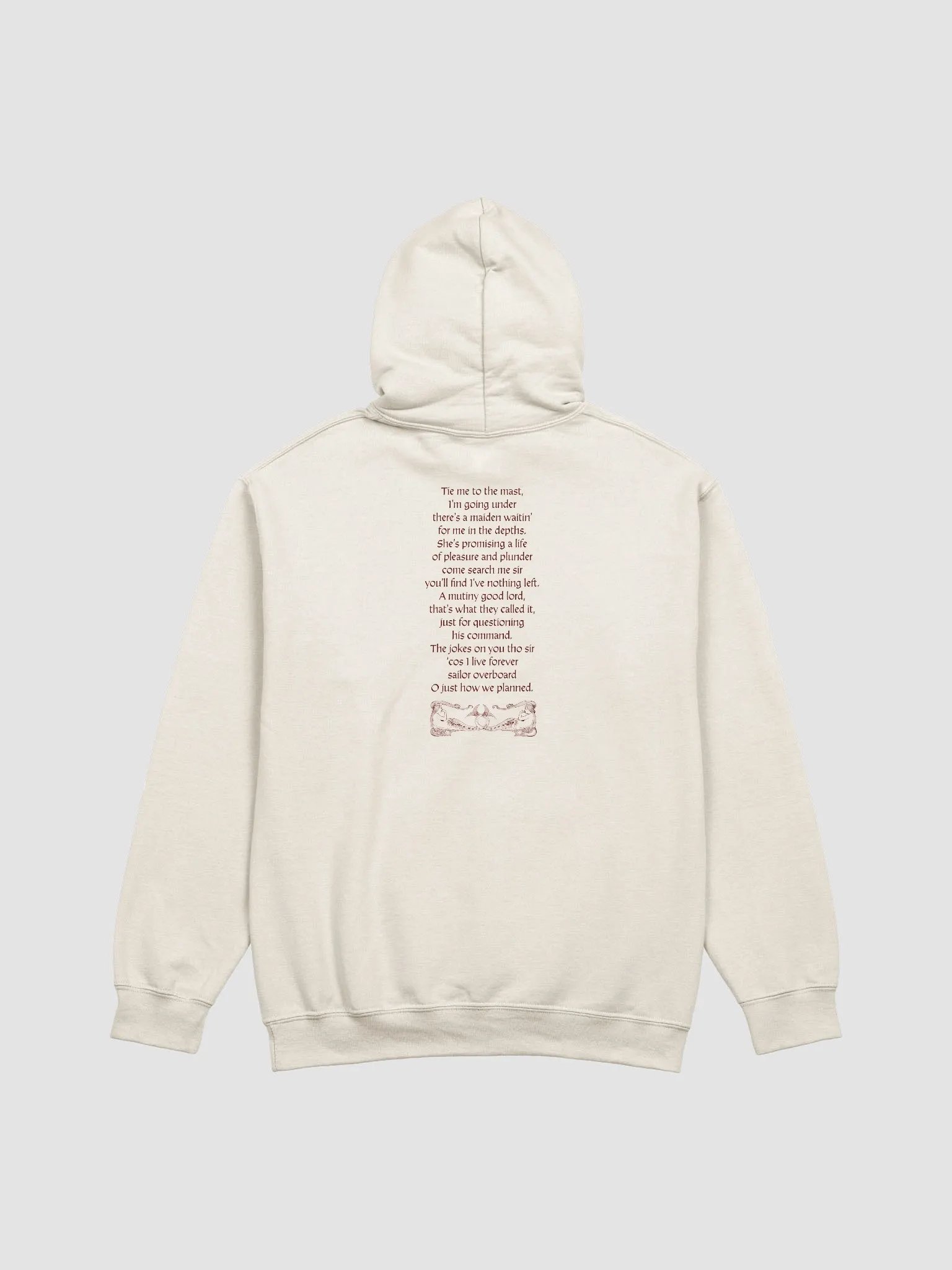 'Syrena' Official Merch Hoodie (verse lyrics version) (light colours) product image (2)