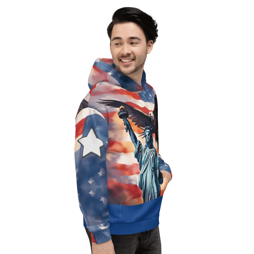 I Heart NY Statue of Liberty/Cool Hoodie All-over Print Recycled Unisex Hoodie by Sublicolor product image (4)