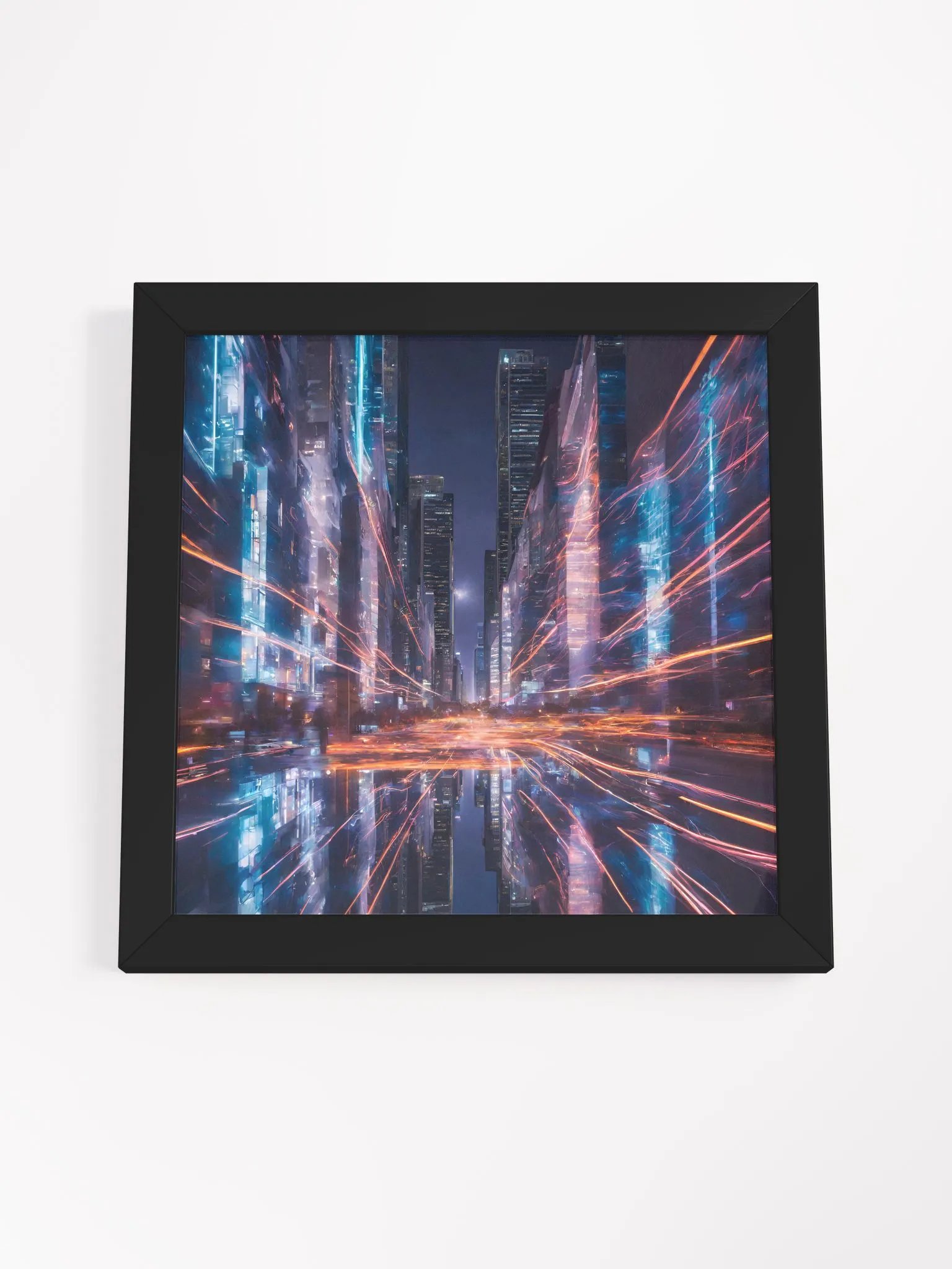 Cityscape and Neon Lights Series #3; Eco-Friendly Matte Poster Art product image (48)
