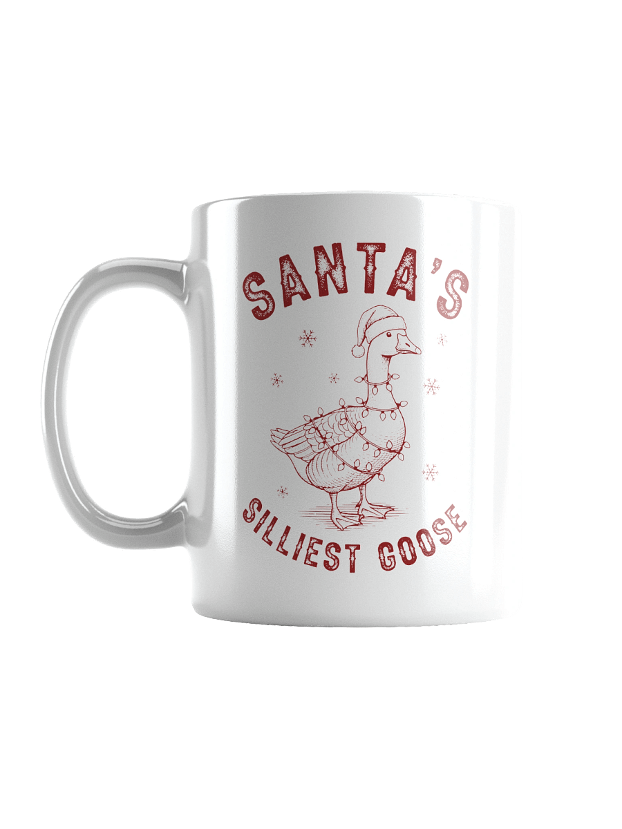 Santa's Silliest Goose White Glossy Mug product image (1)