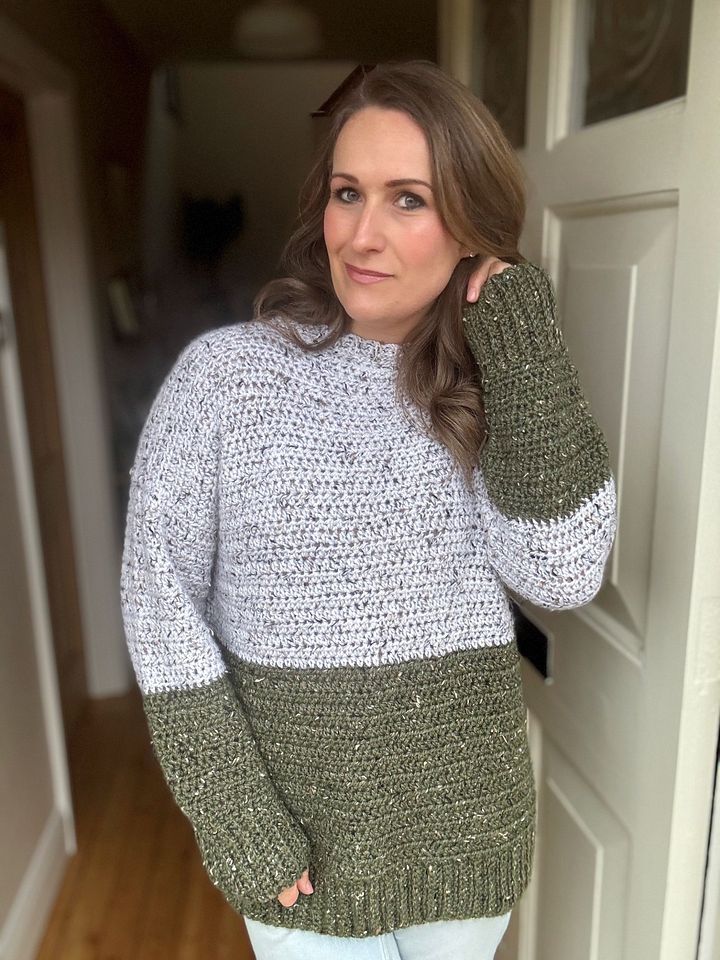 Easy Tweedy Adult Pullover - Simple Crochet Sweater Pattern For Beginners product image (2)