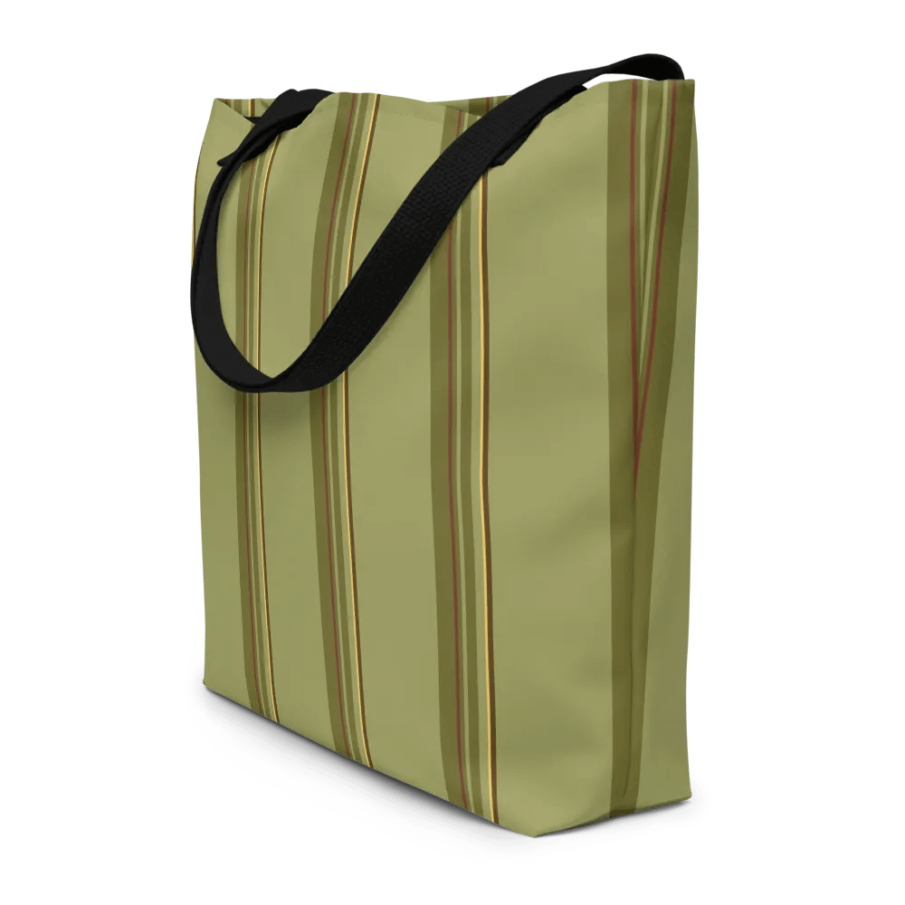 Simple Green Stripes on Large Tote Bag product image (3)