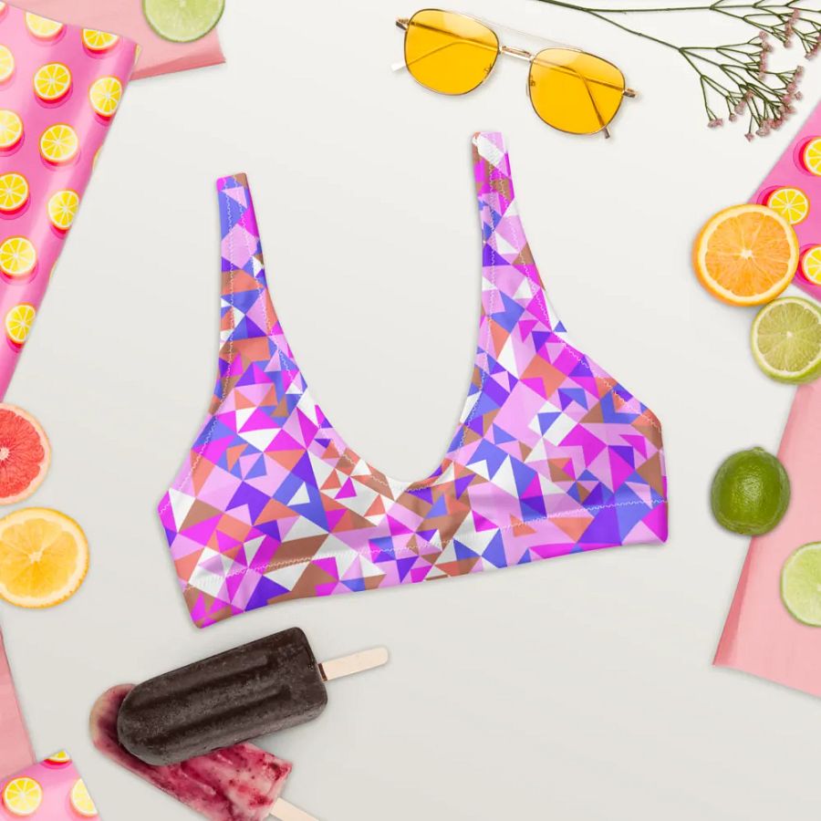 Colorful Vector Patterns Design Padded Bikini Top - v4 product image (6)