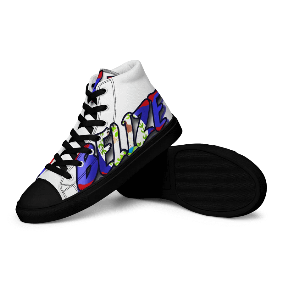 Belize @43 Independence Day Men's High Top Canvas Shoes product image (8)