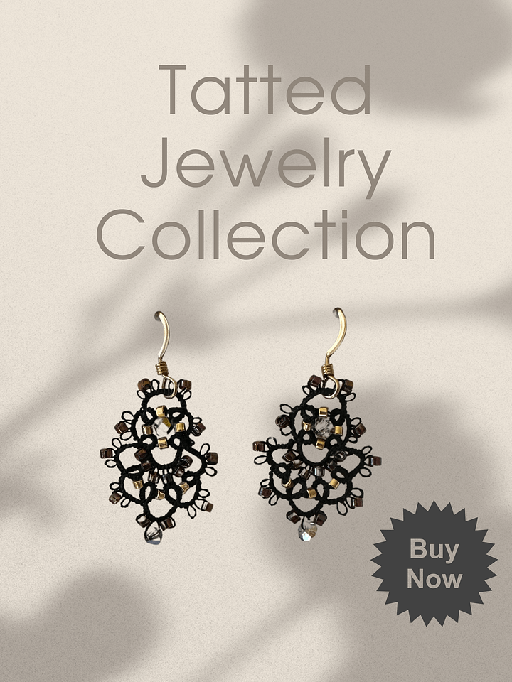 Black Lace Earrings Hand-Tatted by Mary Ann product image (1)