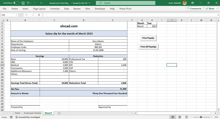 Payslip Generator - Print the Payslips of 1000+ employees in a single click product image (1)