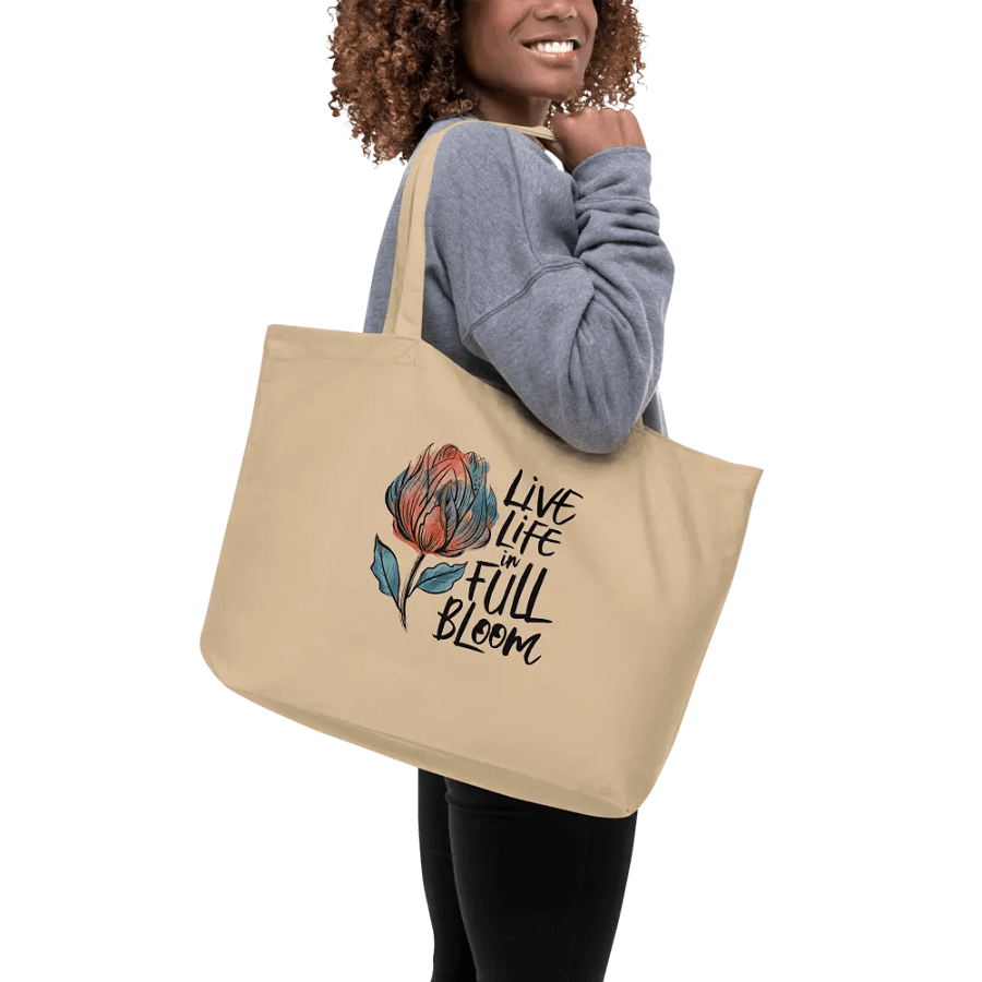 Live Life In Full Bloom Flower Abstract Big Tote Bag product image (9)