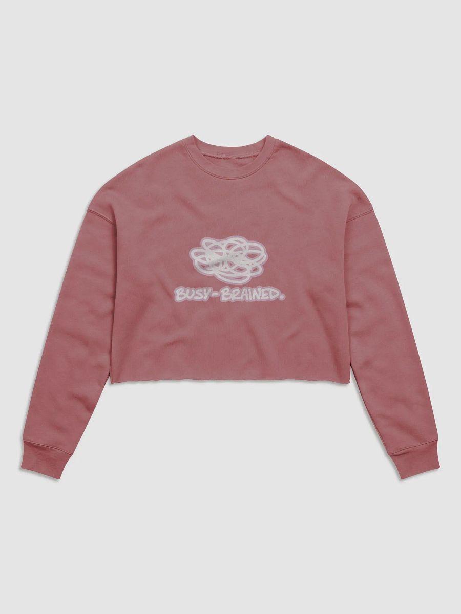BUSY-BRAINED (lined design, #E1B9CE) Women's Fleece Crop Sweatshirt product image (2)