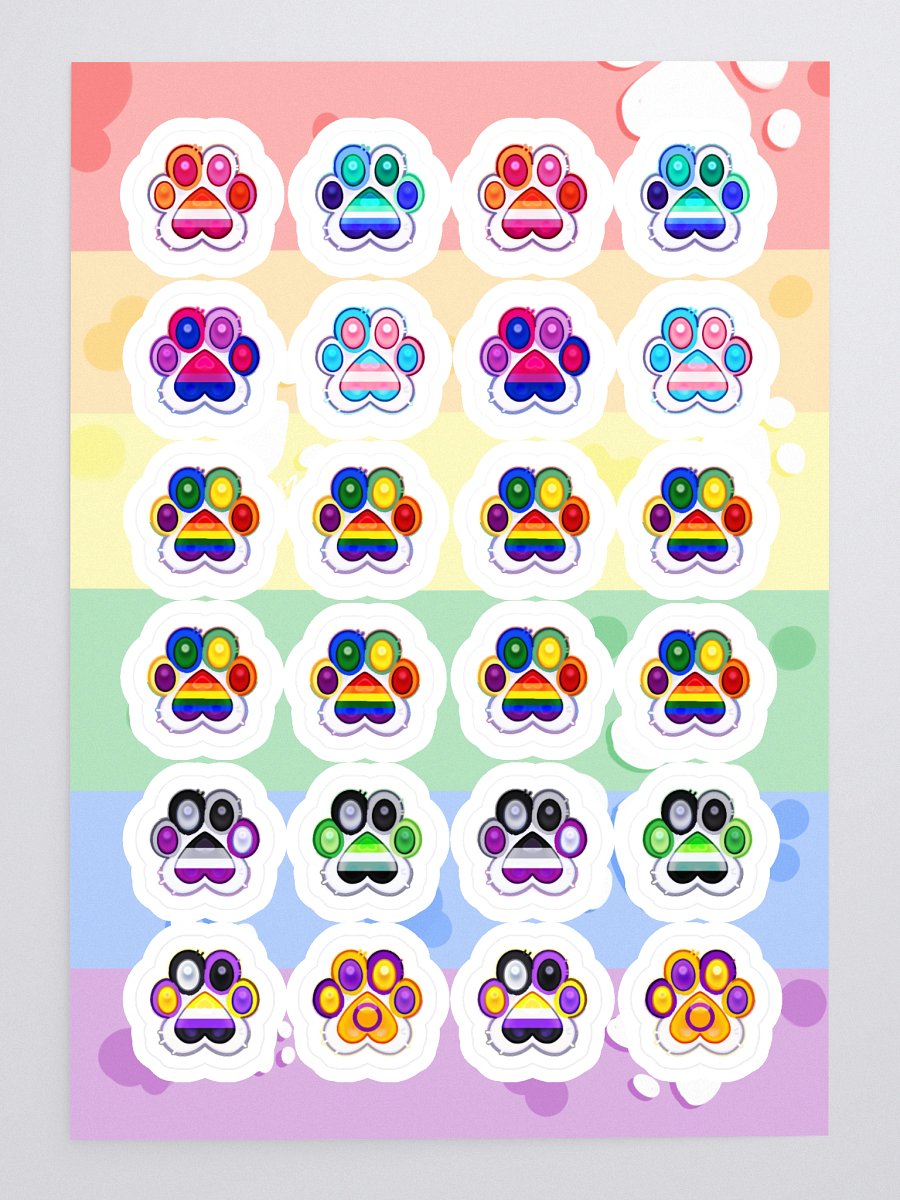 Party Pack Pride Paw Prints Sticker Sheet product image (3)