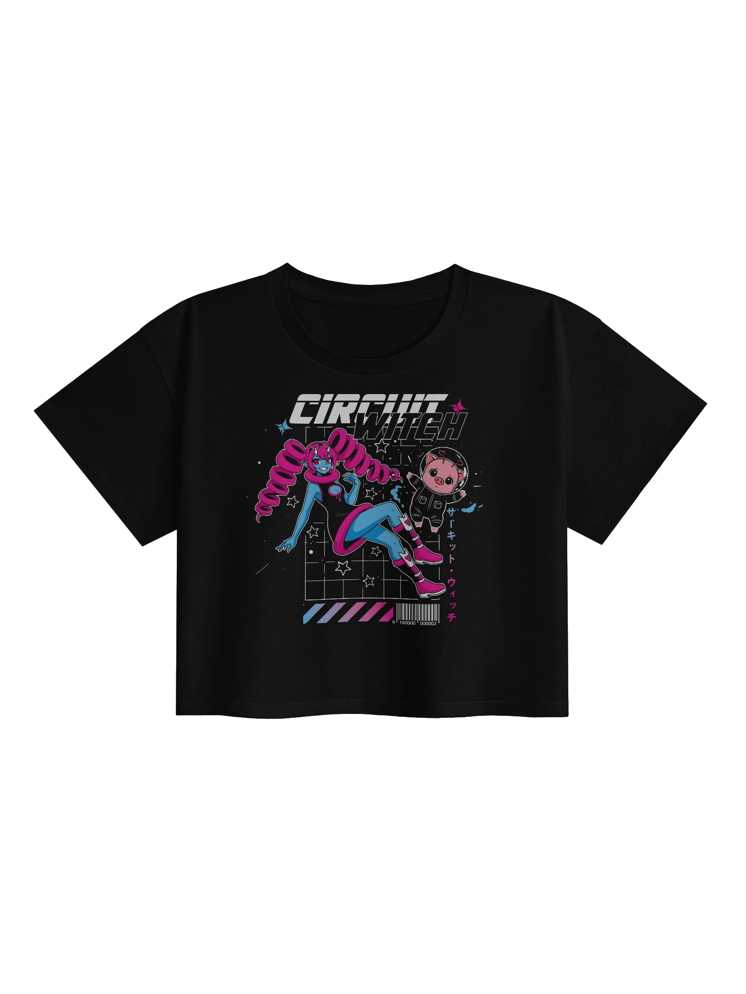 Circuit Witch & PuuPuu The Space Pig Cyberpunk Style - Crop-Top (XS - XL) product image (1)