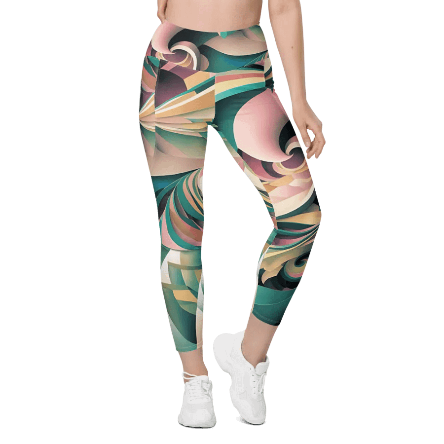 Abstract Lithographic Pattern Design Leggings with pockets - V6 product image (5)