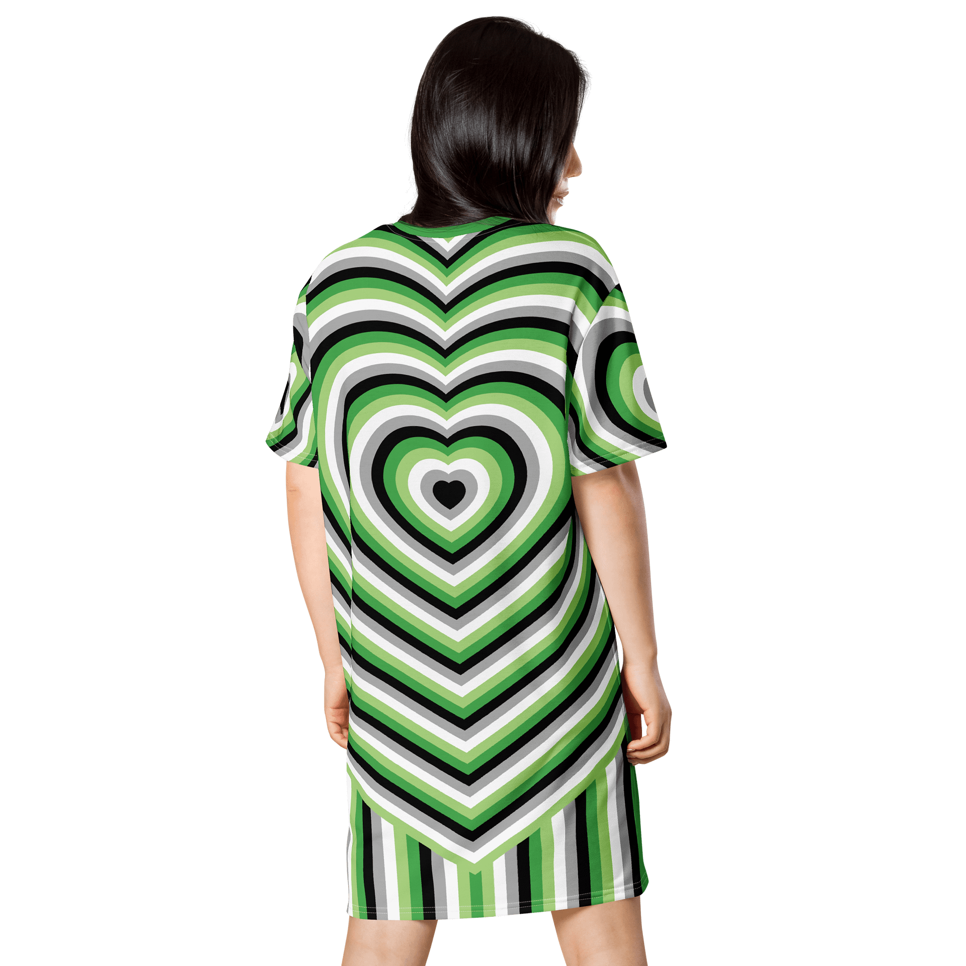 Aromantic Pride Hearts T-shirt Dress product image (2)