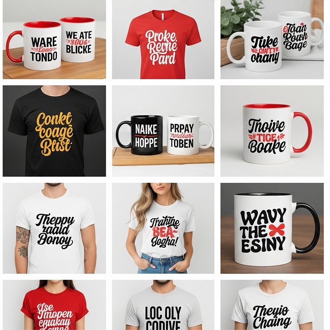 Typographic Tees and Mugs