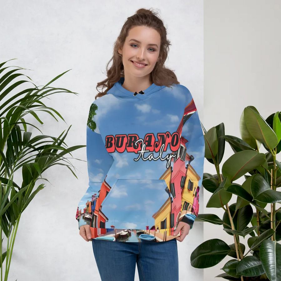 Burano Italy All Over Print Hoodie product image (3)