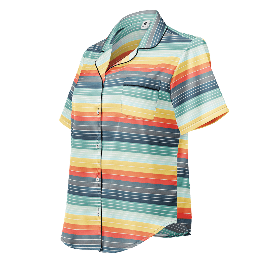 Stripey Short Sleeve Pajama Top in 70's Colors product image (1)