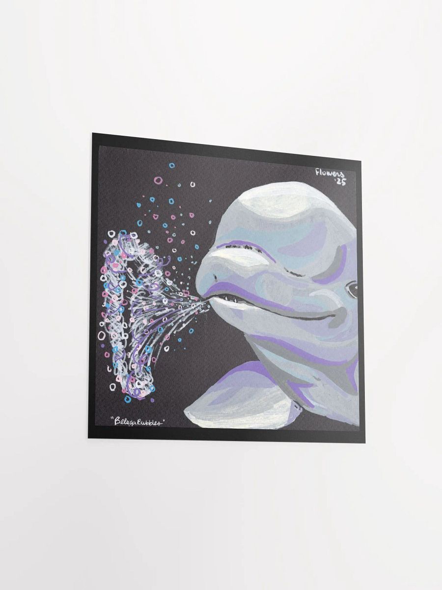 beluga bubbles - acrylic marker on black paper - print product image (8)