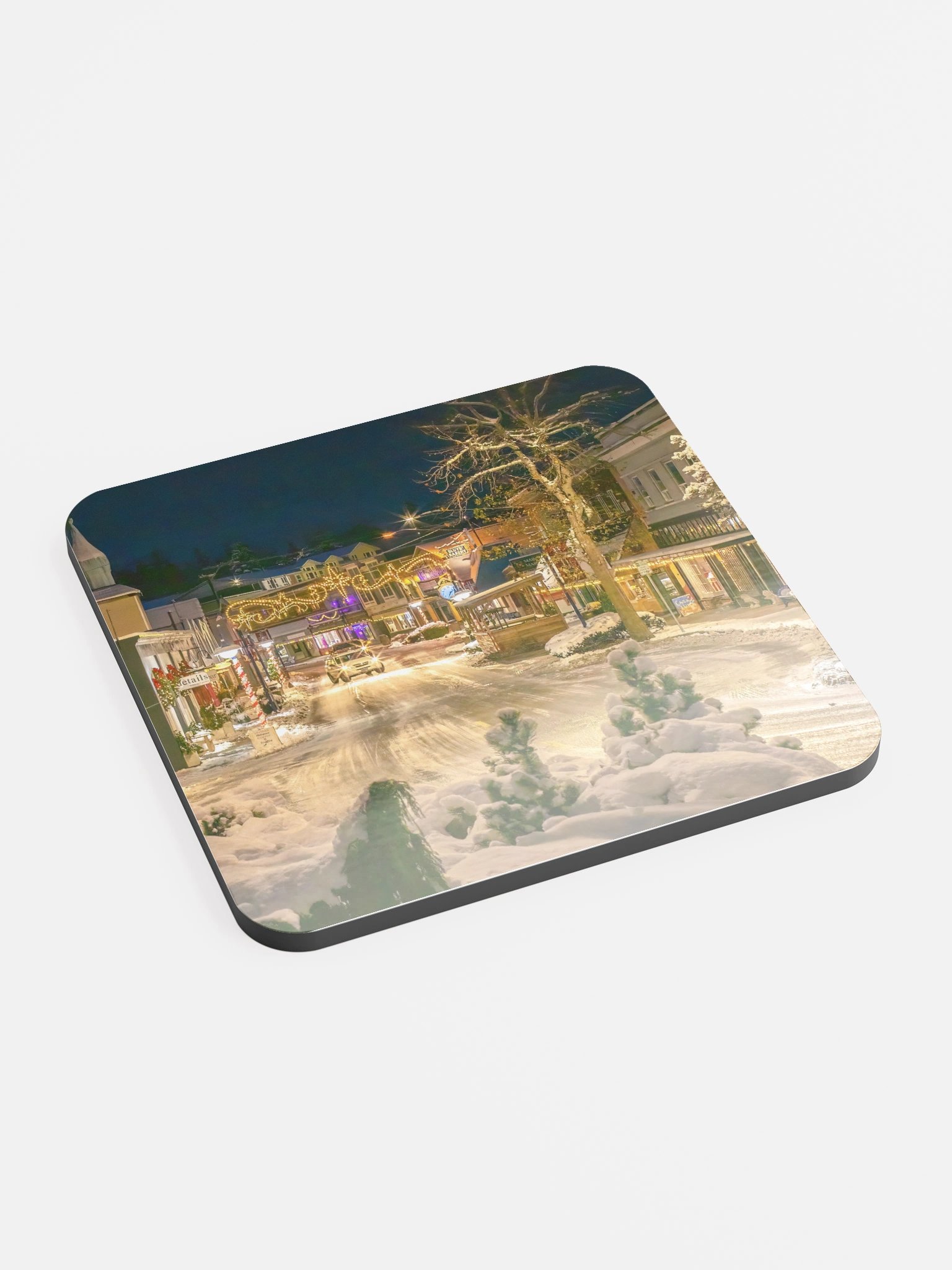 Poulsbo Winter Solstice Glossed Cork Coaster product image (2)