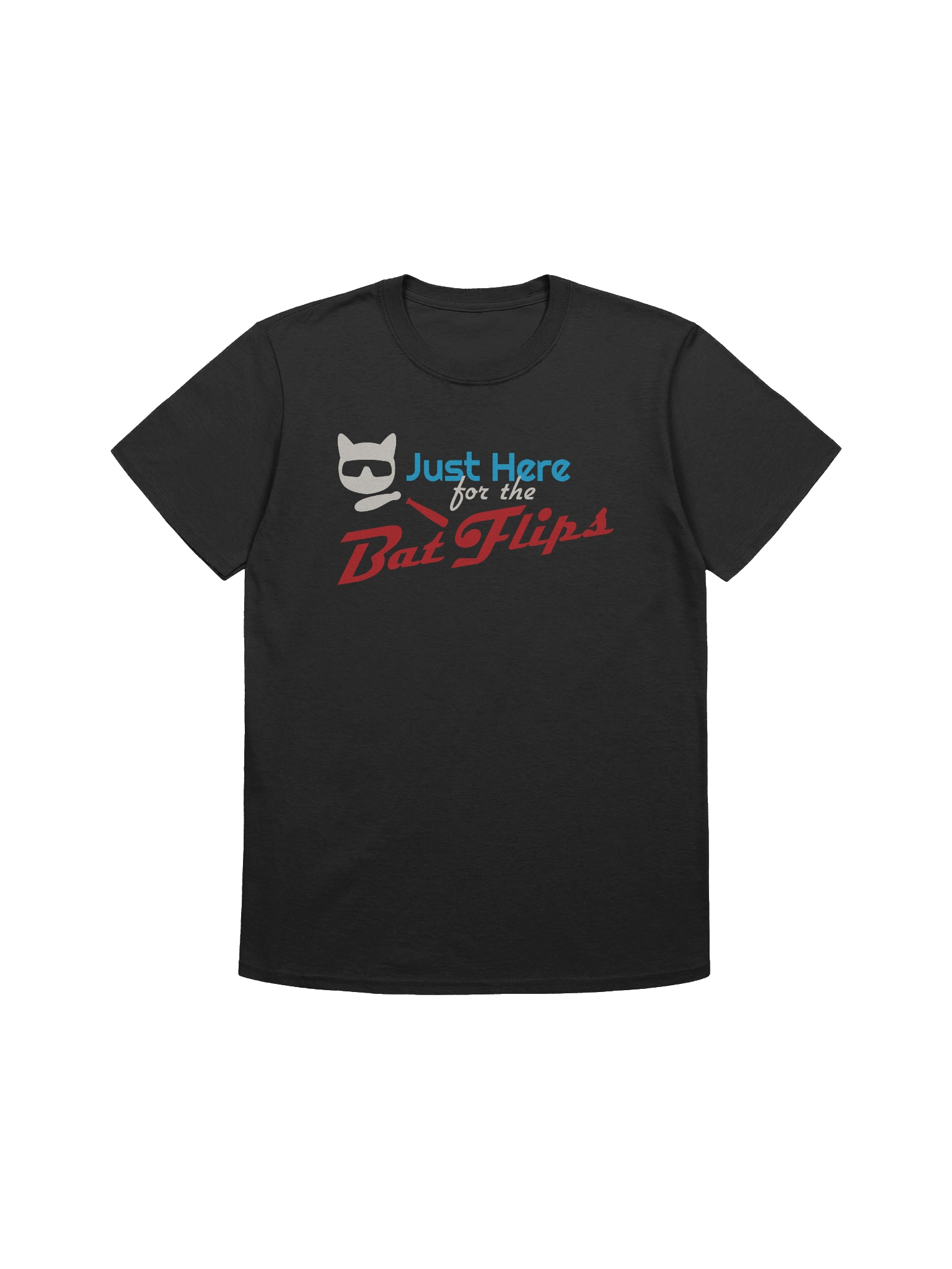 Baseball Cat (Just Here for The Bat Flips) - Unisex Adult Super Soft Lightweight T-shirt product image (2)
