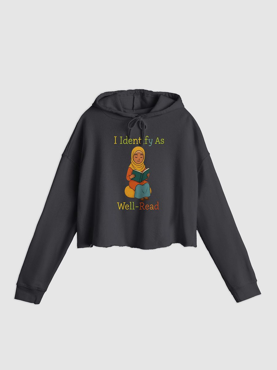I Identify As Well-Read (Girl in Hijab Reading) Crop Hoodie product image (1)