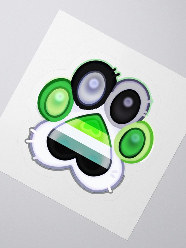 Aromantic Pride Paw Print Kiss Cut Stickers product image (2)