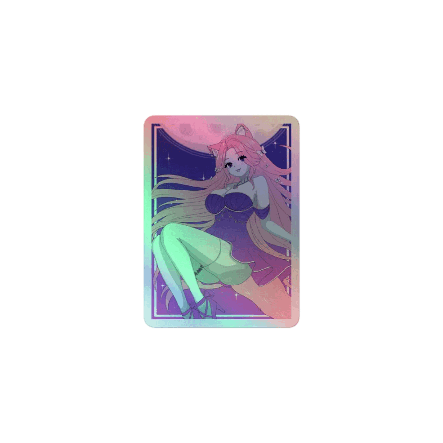 Moonlit Waifu Holographic Sticker Set (B & W) product image (1)