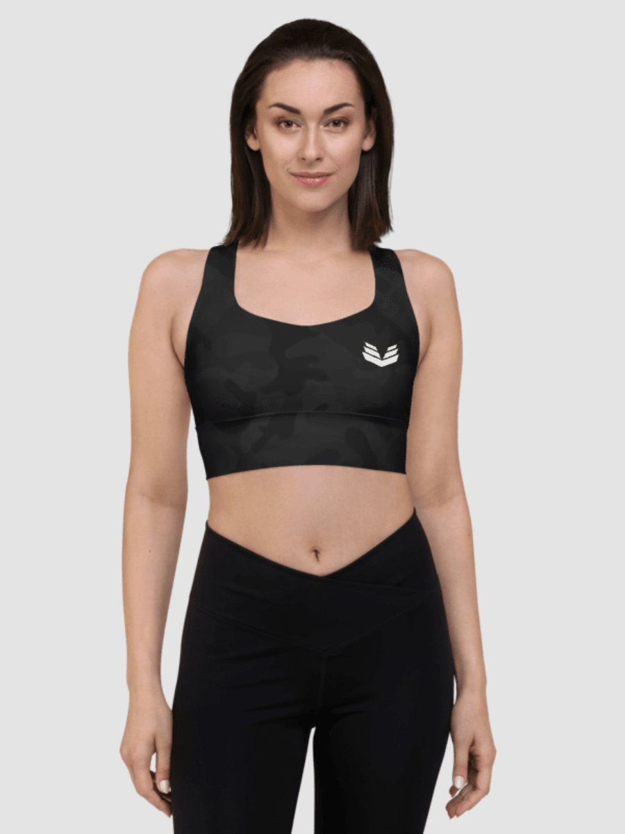Longline Sports Bra - Black Camo product image (3)