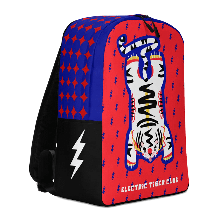 White Electric Tiger on Blue and Red - Backpack product image (2)