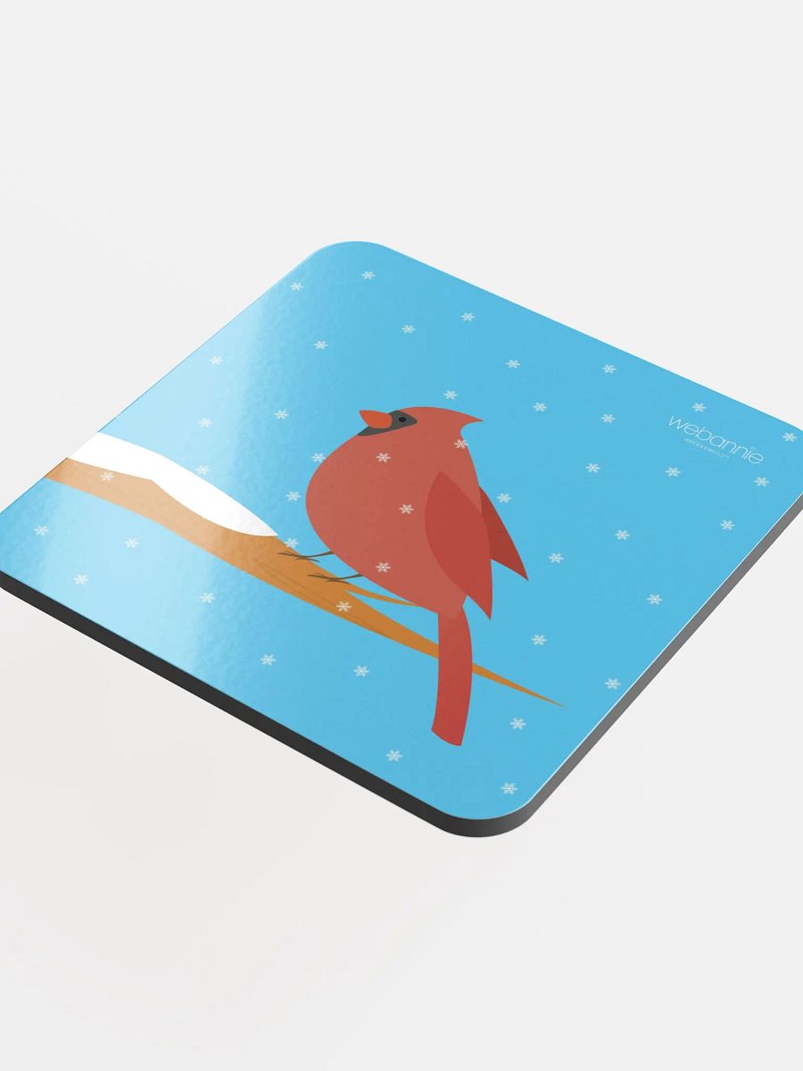 Glossed Cork Coaster - Northern Cardinal product image (4)