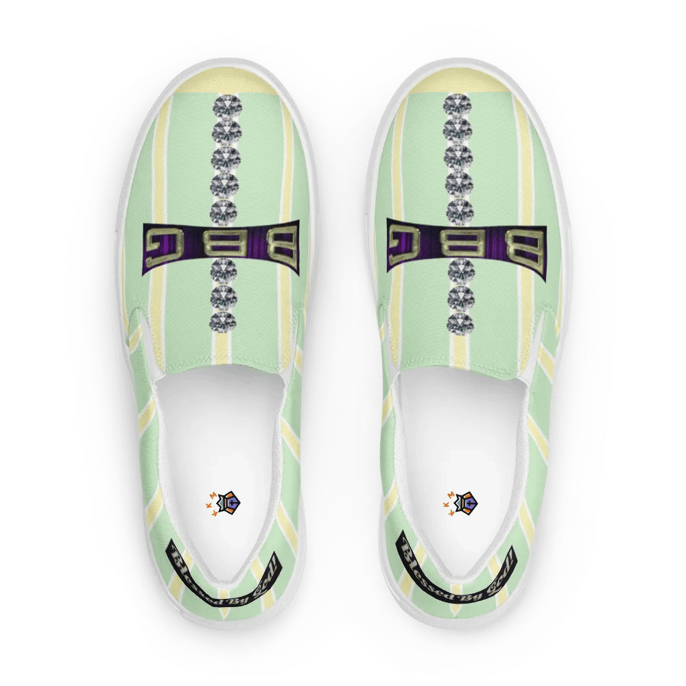 BBG Lime Green & Yellow Diamond Cross Women's Slip On product image (7)