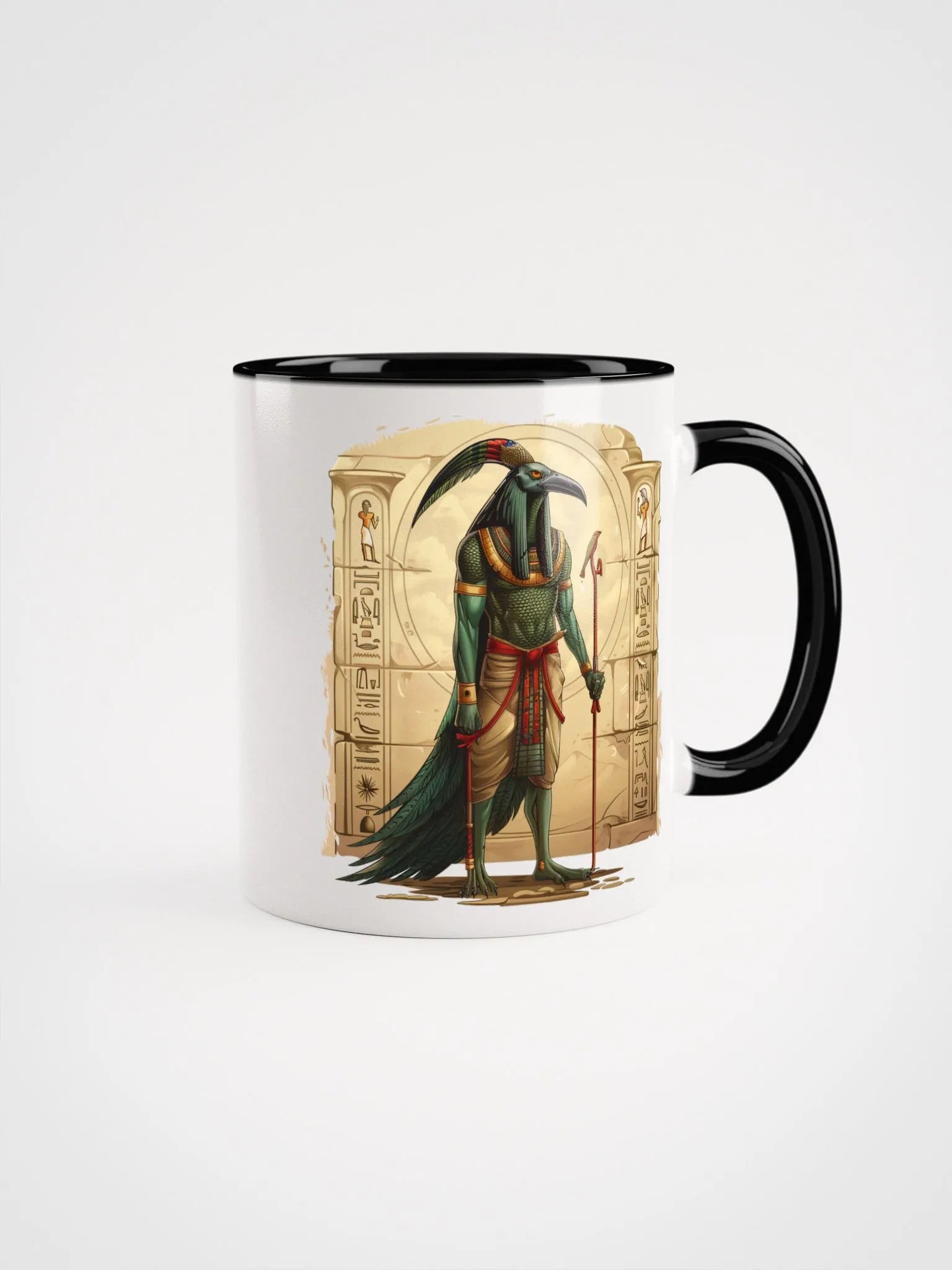 Thoth - The Egyptian God of Wisdom Ceramic Mug with Black Color Inside product image (2)