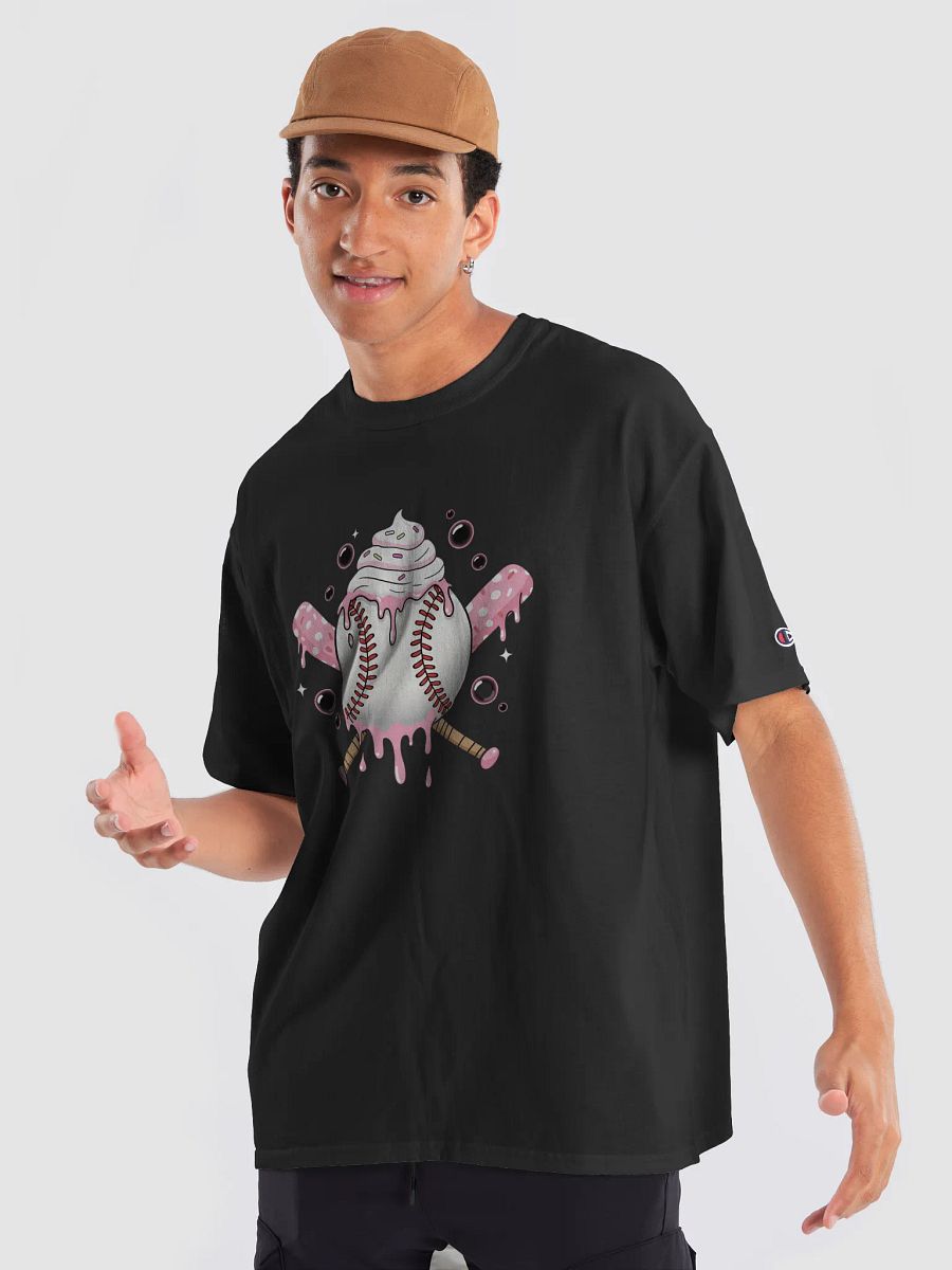 Sweet Softball Vibes T-Shirt – Cute Dripping Ice Cream Baseball & Pink Polka Dot Bats product image (15)