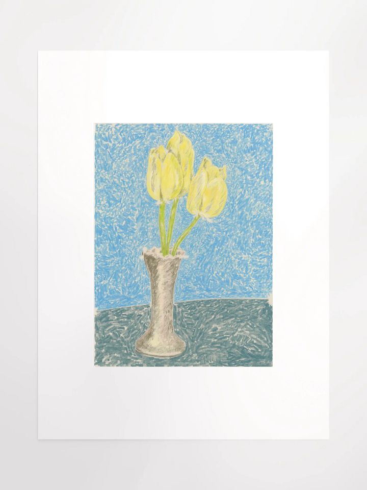 yellow tulips in grandmother's vase print product image (1)
