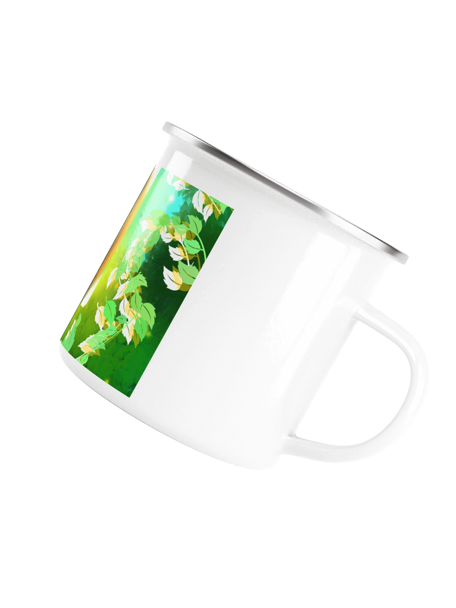 AiG Logo Enhanced into a Solarpunk Artifact Nature Glow Enamel Mug product image (5)