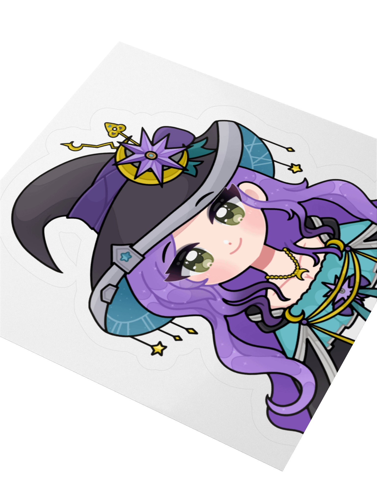 "Small Smiles" Chibi Moon Witch Starfire Big Sticker (Hair Down) product image (5)