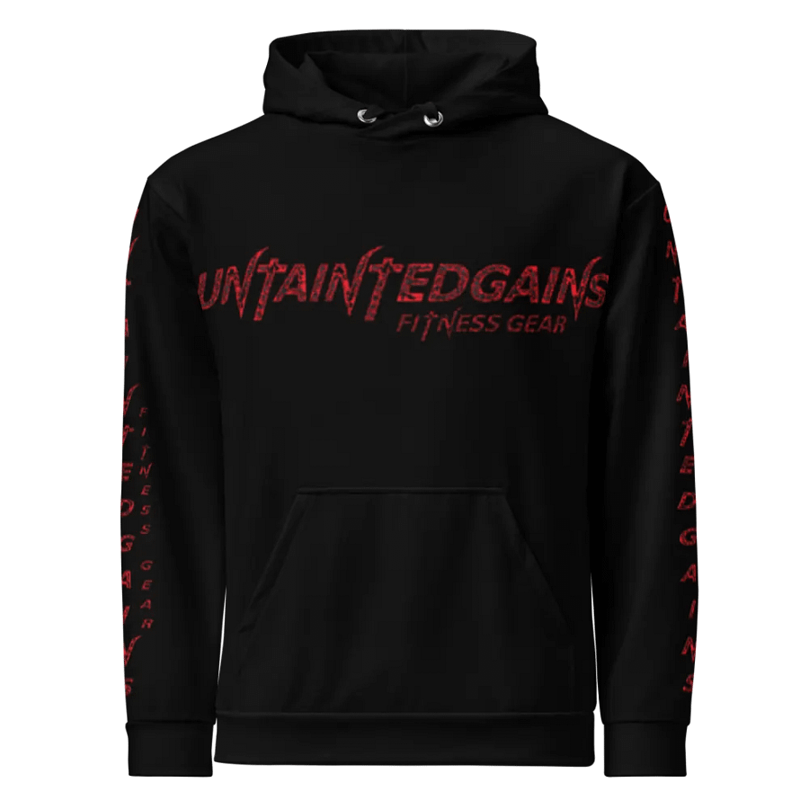 red untainted gains hoodie product image (1)