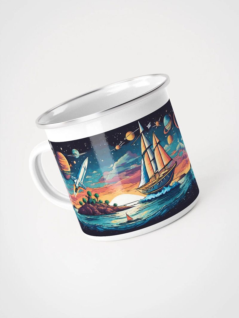 Summer Wind Charters: Space Sail Enamel Mug